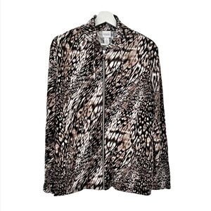 Chico’s Leopard Geo Print Hi-Low Jacket